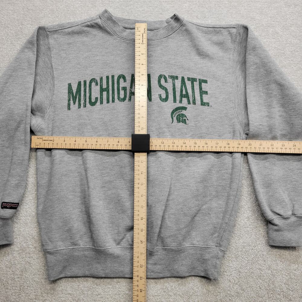 Jansport Michigan State Spartans Crewneck Sweatshirt Gray Small Oversized - Picture 4 of 6